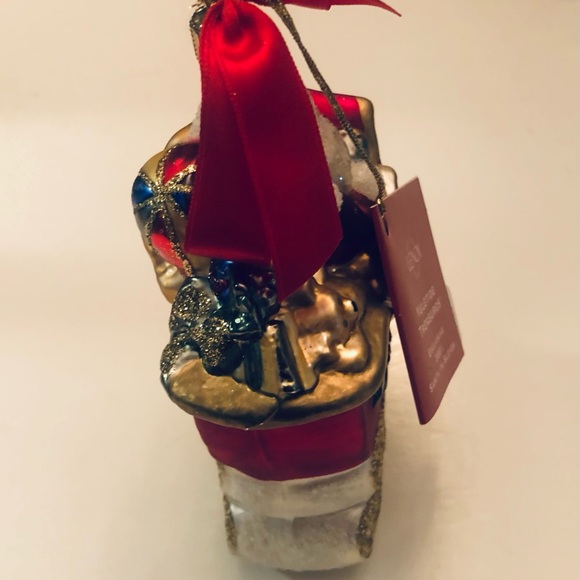 Lenox Yuletide Treasures Santa In Sleigh Ornament Hand Blown Glass Germany New - Picture 5 of 7